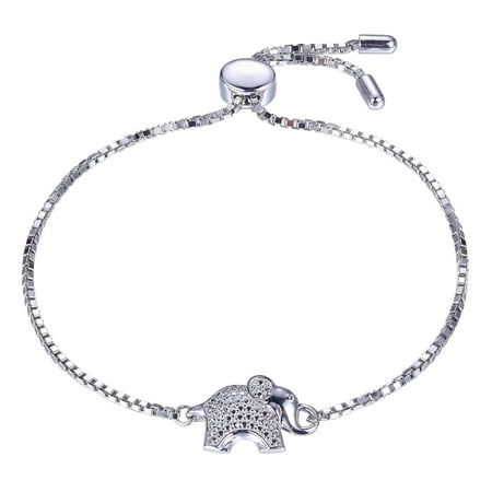 Sterling Silver Elephant Bolo Adjustable Bracelet, 9