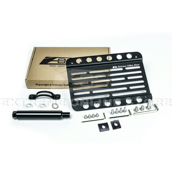 Replacement For 2017-2018 Audi A8 Quattro Models | EOS Plate Version 1 Front Bumper Tow Hook License Plate Relocator Mount Bracket Tow-575 (Mid Size)