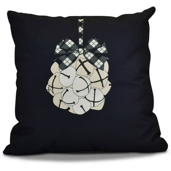 Simply Daisy Jingle Bells Geometric Print Outdoor Pillow