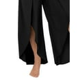 thumbnail image 4 of FASHIONWT Woven Front Slit Trousers Wide Leg Flowy Women Pants, 4 of 4