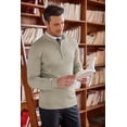thumbnail image 5 of COOFANDY Mens Slim Fit 1/4 Zip Up Mock Neck Polo Sweater Casual Long Sleeve Sweater Pullover Sweaters, 5 of 6