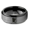 thumbnail image 2 of Tungsten Minnesota North Star State Common Loon Band Ring 8mm Men Women Comfort Fit Black Step Bevel Edge Brushed Gray Polished, 2 of 4