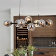 thumbnail image 5 of KPIBEST Modern Black Linear Chandelier Pendant Light 8-Lights Glass Pendant Lighting Mid Century Globe Dining Light Fixture for Living Room Kitchen, 5 of 14