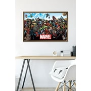 Marvel Comics - The Marvel Lineup Wall Poster, 22.375 x 34, Framed