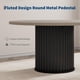 thumbnail image 5 of Yeshouse mesa de comedor redonda 119 cm para 4-6 personas, base de pedestal metálico en onda, estilo granja, ideal cocina y comedor(sin sillas), 5 of 8