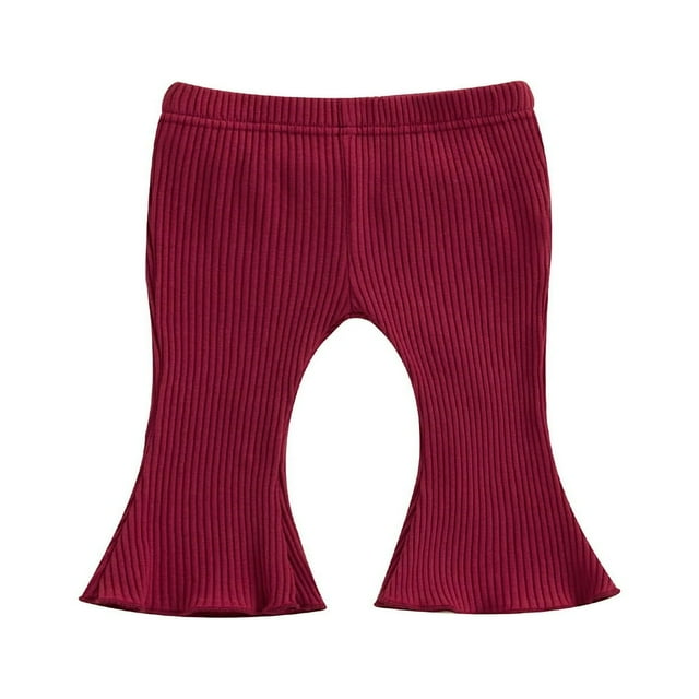 Leggings Décontractés pour Bébé Fille avec Pattes d'Éléphant et Texture Côtelée