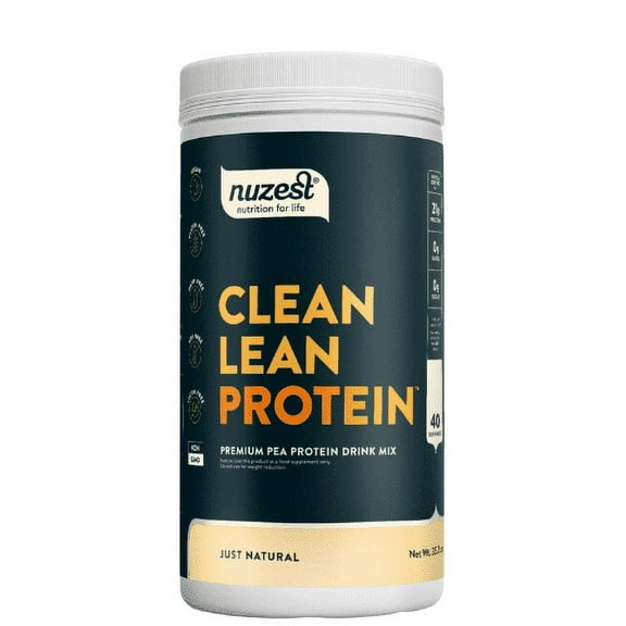Nuzest - Pea Protein Powder - Clean Lean Protein, Premium Vegan Plant Based, Dairy Free, Gluten Free, GMO Free, Just Natural (Unflavored), 40 Servings, 2.2 lb