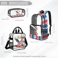 thumbnail image 4 of ZUXONGSY American Flag Eagle Print Clear Backpack Set, 3PCS 250th 4th of July Transparent See Through Backpack with Lunch Box Pencil Pouch, Clear Bookbag for College High School Students, 4 of 5