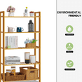 Magshion Bamboo Shelving Unit, 5 Tiers, Multifunctional Storage Racks ...
