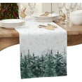 thumbnail image 2 of Christmas Table Runner Pine Tree Forest Table Runners Dresser Scarves Snowflake Tabletop Cover Decorative Runners for Dinner Parties, Winter Holidays Christmas Table Decorations, 13x72 inches, 2 of 6