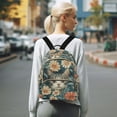 thumbnail image 7 of FORMRS Mini Backpack Purse for Women Quilted Travel Daypack Casual Shoulder Bag, Flowers Cat, 7 of 7