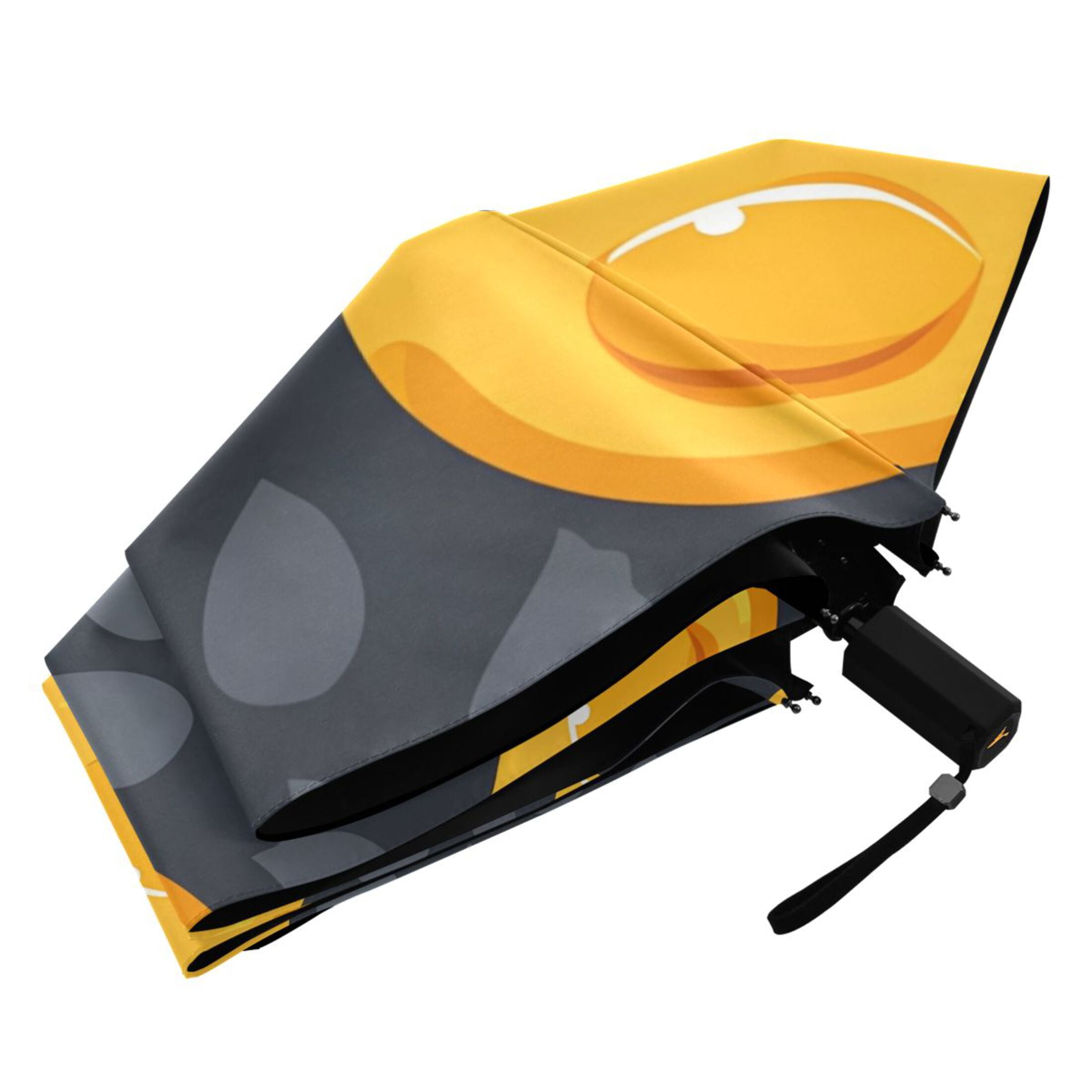 Cute Rubber Yellow Ducks All Weather Umbrella Triple Folding Parasol 6 Ribs UV Protection Portable