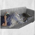 thumbnail image 6 of Tiger Soft Flannel Fleece Blanket, Bengal Hunter Surveying What is Beneath It from Top White Large Feline, Cozy Plush for Indoor and Outdoor Use, 50" x 70", Eggshell Sky Blue White, by Ambesonne, 6 of 6