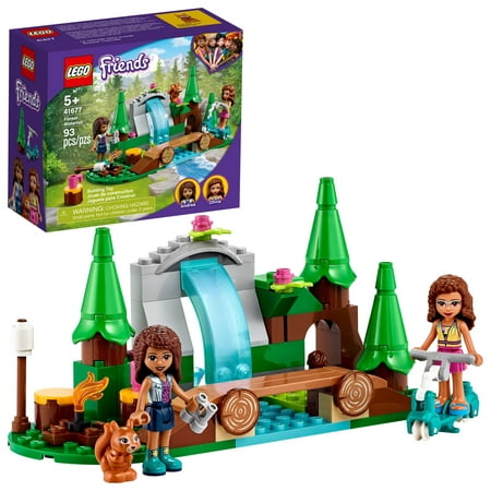 LEGO Friends Forest Waterfall Camping Adventure Set 41677, Building Toys with Andrea and Olivia Mini-Dolls, Toys for 5 Plus Year Old Kids, Girls & Boys, Gift Idea