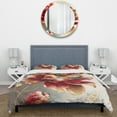 thumbnail image 3 of Designart "Daring Red Floral Creation I" Floral & Botanical Bedding Covert Set - Floral Red Traditional Bed Set With 2 Shams, 3 of 6
