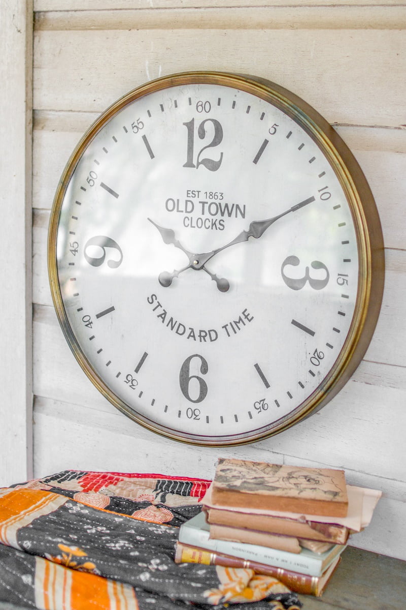 24 Large Vintage Style Wall Clock With Antique Gold Frame 24 Large Vintage Style Wall Clock With Antique Gold Frame