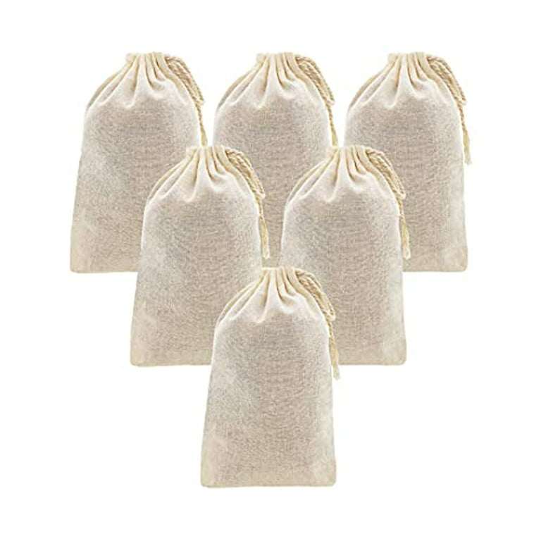 Cotton Muslin Pouches - Small Drawstring Cotton Bags (3x4)
