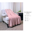 thumbnail image 2 of Brooklyn Jax Solid Plush Fleece Throw Blanket, Dusty Pink color, 2 of 6