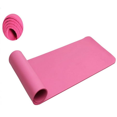 10mm Thick Nbr Pure Color Anti Skid Yoga Mat 183x61x1cm Pink