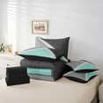 thumbnail image 5 of YST Turquoise Triangle Twin Size Bed In A Bag 7 Piece Teal Dark Gray And Light Grey Comforter Set,Patchwork Geometry Bedding Comforter Sets Modern Abstract Sheet Set With Comforter, 5 of 5
