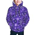 thumbnail image 2 of Bingfone New Year Snowflakes Pattern Youth Classic Hoodies Soft Hooded Pullover Sweatshirts for Girls and Boys, 2 of 6