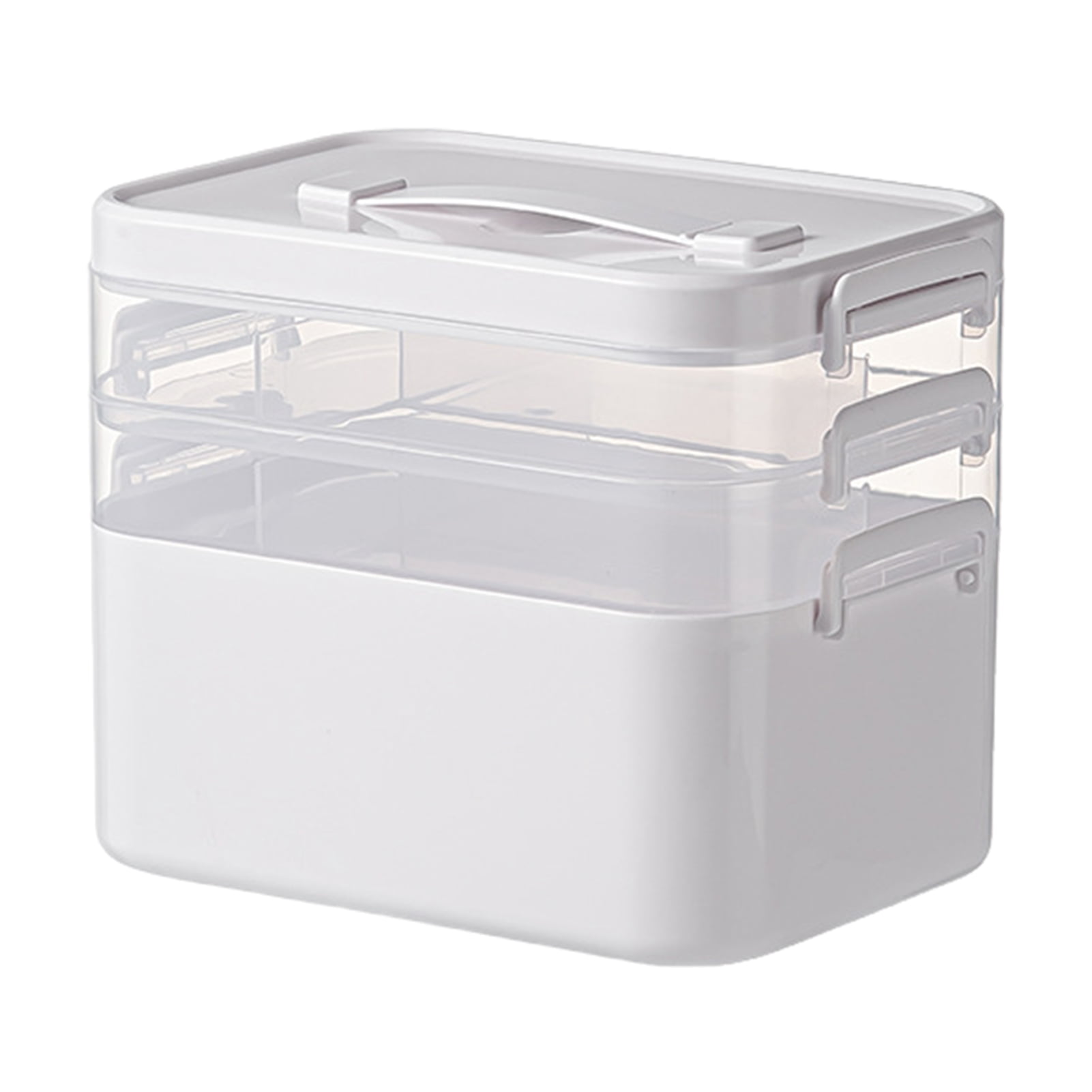 ZenCart Portable Medicine Storage Box Pill Organizer Large Capacity Multi-layer Design Transparent Medicine Case with Handle
