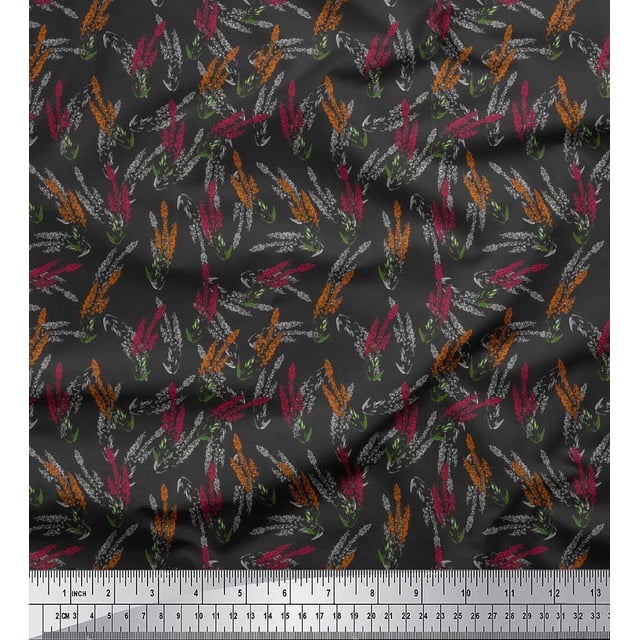 Soimoi Moss Georgette Fabric Lavender Floral Fabric Prints by Yard 42 Inch Wide