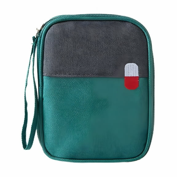 GASTROPOD Portable Mini First Aid Bag Empty, Small Size Travel Medicine Pouch Double Zippers Handy Pills Pocket for Travel Home (Green) 4.33x5.51x0.79"