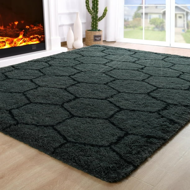 Alfombra de Área Noahas Esponjosa 6x9 para Dormitorio y Sala Gris