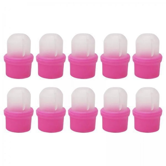 Milaget 2x10x Plastic Nail Art Polish Remover Clips Soak Off Caps Gel Wrap Cleaner , Rose Red, 2 Pcs