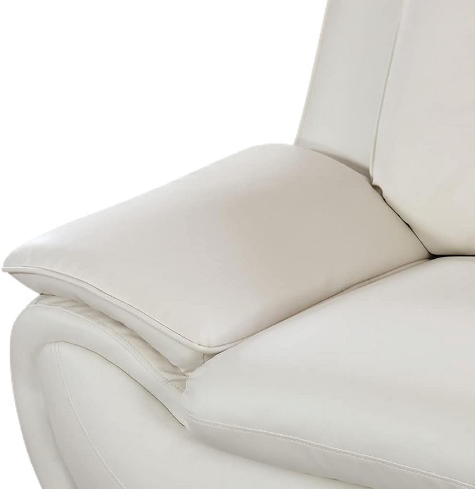 3 Piece Living Room Furniture Set, Leather Sofa Set for Living Room, Modern Couch Set with 3-Seater Sofa, Loveseat and Armchair (Cream White)