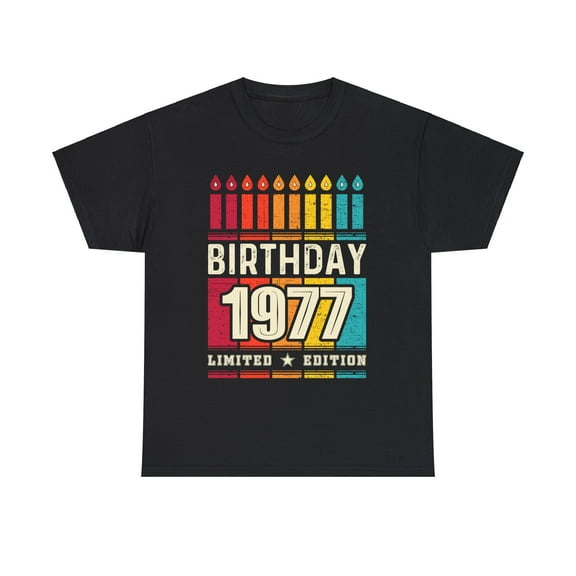 Vintage 1977 TShirt Men Limited Edition BDay 1977 Birthday Shirts for Men Plus Size Big and Tall