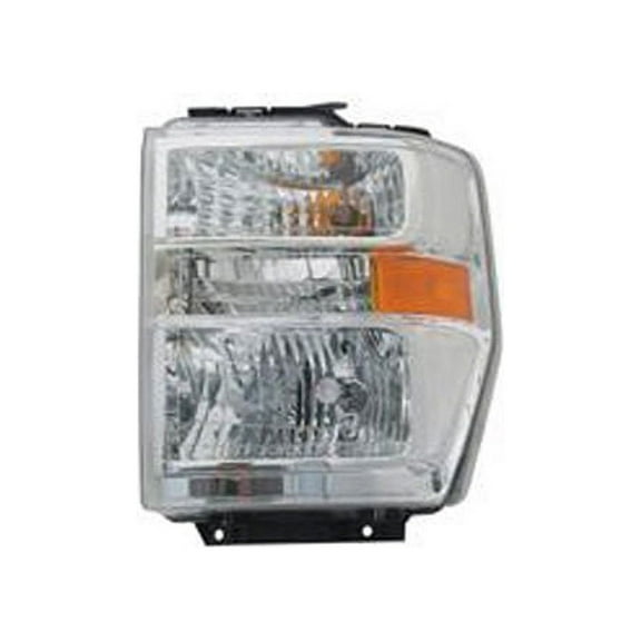 Left Driver Side Headlight Assembly - Compatible with 2008 - 2019 Ford E350 Super Duty 2009 2010 2011 2012 2013 2014 2015 2016 2017 2018 2021
