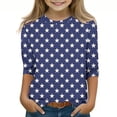 thumbnail image 2 of T Shirts Kids Girls Funny Graphic Crewneck 3/4 Sleeve Teenage Girls Tshirts Summer Comfy Cute Cartoon Casual Jogging Athletic Tops 10-11 Years Multicolor, 2 of 5
