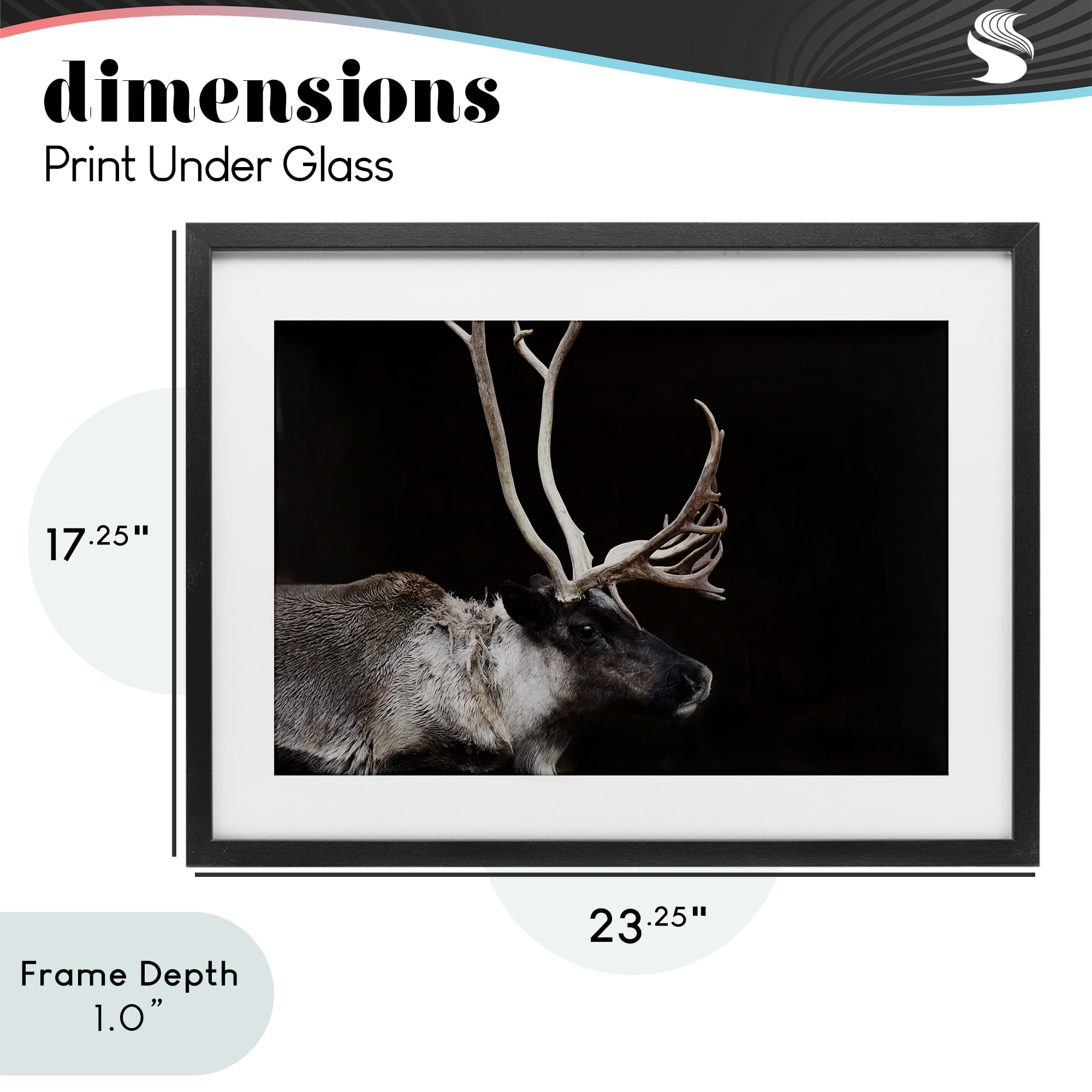 Stupell Industries Dark Reindeer at Night Black Framed Print Under Glass, design by Amy Carroll