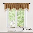 thumbnail image 6 of Honeeladyy Soft Tassles Valance Curtains, Solid Color Elegant Valances for Kitchen Bedroom Living Room, 1 Piece Coffee Rod Pocket Short Window Valance, 59.06x15.75 in, 6 of 6