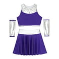 thumbnail image 6 of Sxiwei Womens Halloween Princess Cosplay Costume Sleeveless Metallic Crop Tops with Pleated Skirt Set Purple XXL, 6 of 9