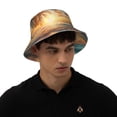 thumbnail image 4 of KLL Tropical Sunset Beach Scene Bucket Hat for Women Men Packable Travel Beach Sun Hat Outdoor Rave Accessories Reflective Fisherman Cap, 4 of 7