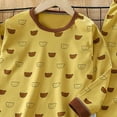 thumbnail image 4 of Zanarzt Toddler Girl Clothes Outfits Cute Toddler Girls Long Sleeve Top Pant 2PC Set Cartoon Print Girls Pajamas Set Yellow,7-8 Years, 4 of 4