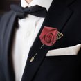 thumbnail image 7 of Uxcell 7 Pcs(6pcs Pins + 1 Brooch) Light Purple Rose Boutonnieres Flower Buttonholes Pocket Boutonnieres Pins for Wedding Ceremony Anniversary Prom Formal Dinner Party, 7 of 7