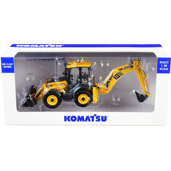 Komatsu WB97S-8 Backhoe Loader Yellow 1/50 Diecast Model by Universal Hobbies