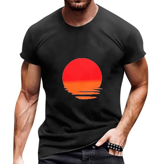 Sngxgn Men's Lightweight Short Sleeve Crew Neck T-Shirt(Black,XXL)