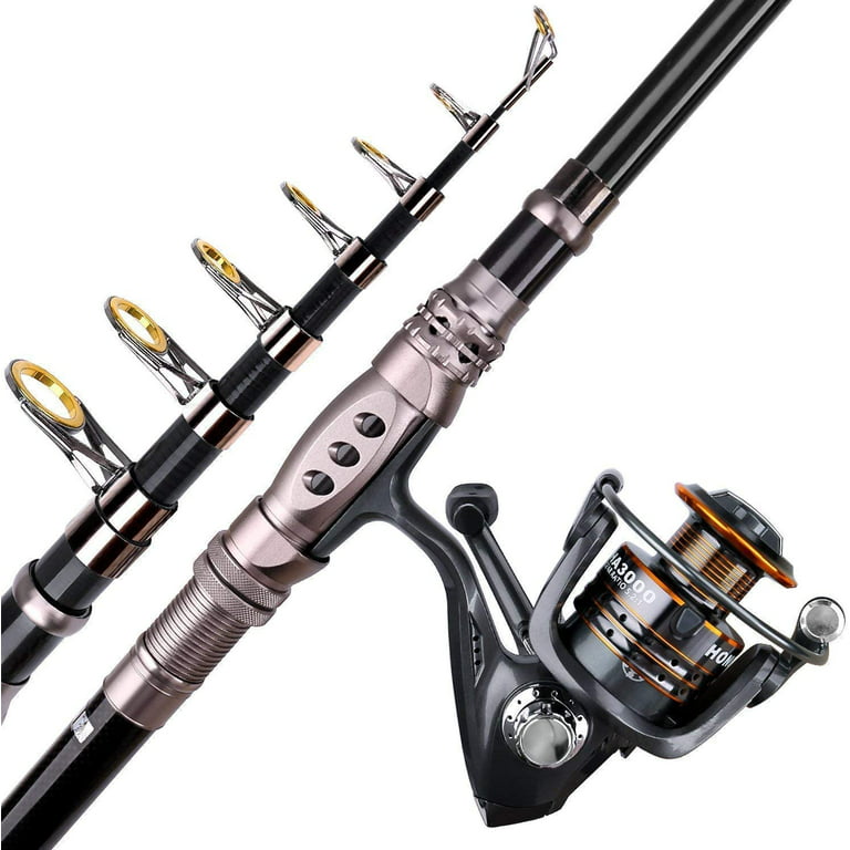 PLUSINNO Eagle Hunting I Fishing Rod and Reel Combos Carbon Fiber  Telescopic Fishing Rod with Reel Combo Freshwater Kit Fishing Rod Kit (Full  Kit with