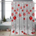 thumbnail image 2 of Grey Red Christmas Balls Bathroom Shower Curtain Xmas Snowflake Waterproof Washable Shower Curtains for Bathtub Bath Decor with Grommets and Hook 72 X 84 Inch, 2 of 8
