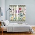 thumbnail image 5 of Curtains 63 Inch Length 2 Panels, Spring Flowers Grommets Window Treatment Curtain, Retro Boho Botanical Florals Butterfly Thermal Curtains Drapes for Living Room/Bathroom, 5 of 9