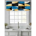 thumbnail image 2 of Curtain Valance for Windows,Blue Yellow Color Block Kitchen Valances Rod Pocket Short Curtains,Abstract Geometric Collage Art Window Treatment Panel for Bedroom Bathroom 54"x18", 2 of 7