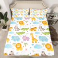 thumbnail image 2 of Feelyou Giraffe Lion Dino Full Size Sheets, Tiger Zebra Wildlife Kid Bed Sheets, 4pcs, 2 of 7