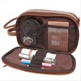 thumbnail image 4 of Multi Pockets Toiletry Bag For Women Men Travel Makeup Bag Brown, 4 of 5