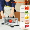 thumbnail image 2 of KFFKFF Commercial Tomato Cutter, 1/4 inch Manual Slicer, Durable Stainless Steel Vegetable Slicer with Stable Non-slip Base, Ideal for Slicing Tomatoes, Cucumbers, and Bananas, 2 of 9
