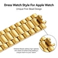 thumbnail image 2 of ZYX Heavy Duty Stainless Steel Band for Apple Watch, Men's Solid Metal Business Strap, Gold, 49mm/46mm/45mm/44mm/42mm(series 3 2 1), 2 of 6